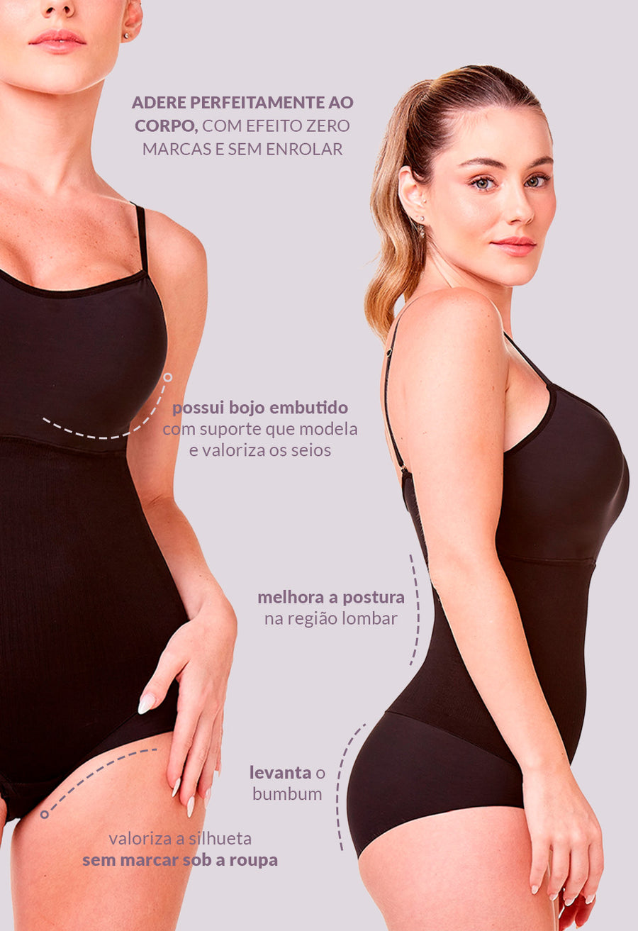 Body Amazônia Control Modelador Com Bojo Invisivel Afina Cintura Rio Negro