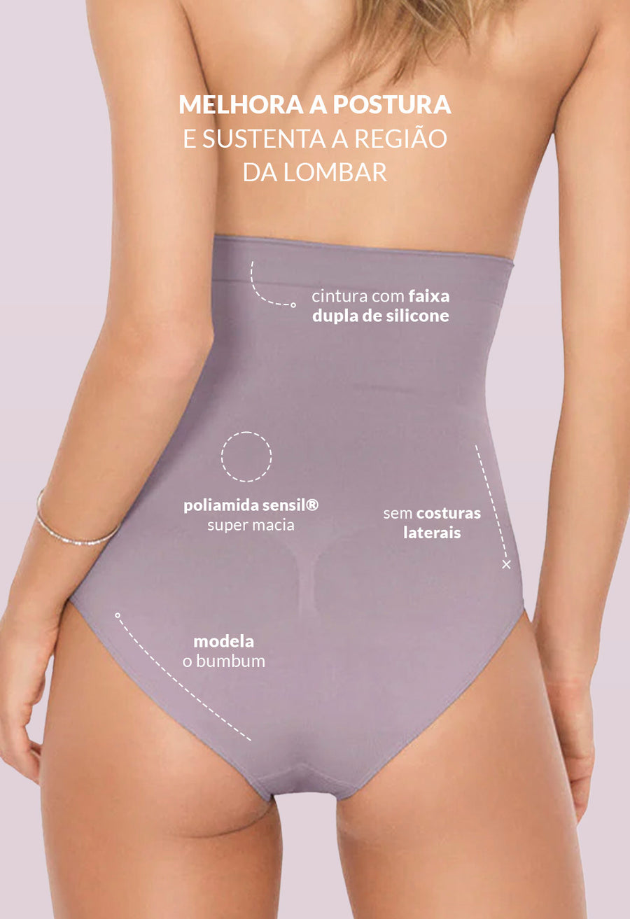 Calcinha Modeladora Abdominal Afina Cintura Lilac