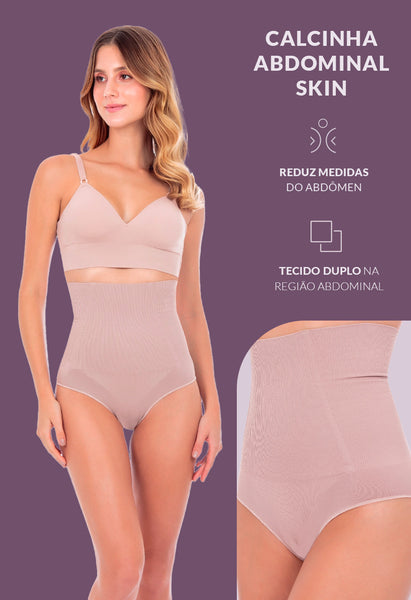 Calcinha Modeladora Abdominal Biquíni Com Barbatana Blush