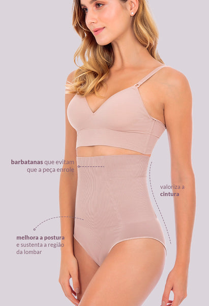 Calcinha Modeladora Abdominal Biquíni Com Barbatana Blush
