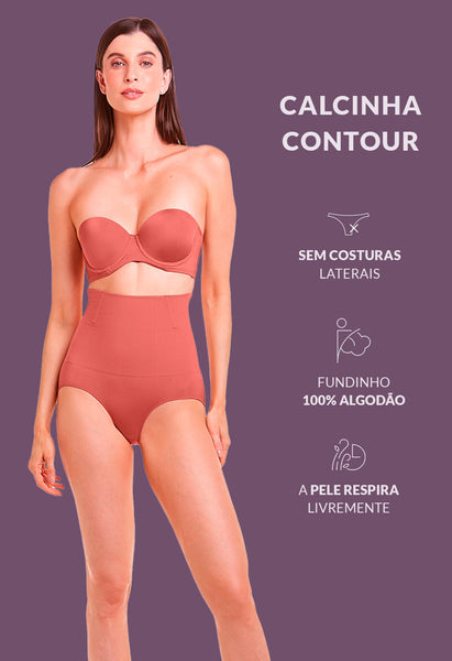 Calcinha Modeladora Leve Compressão Abdominal Com Barbatana Bronzer
