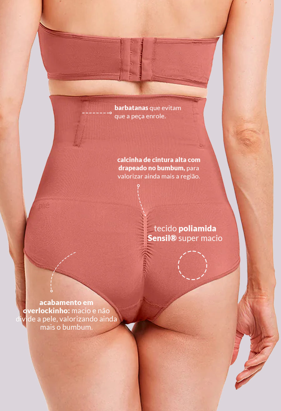 Calcinha Modeladora Abdominal Com Barbatana Afina Cintura Bronzer