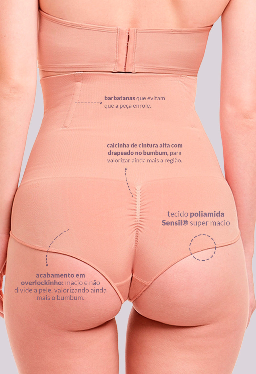 Calcinha Modeladora Abdominal Com Barbatana Afina Cintura Balm