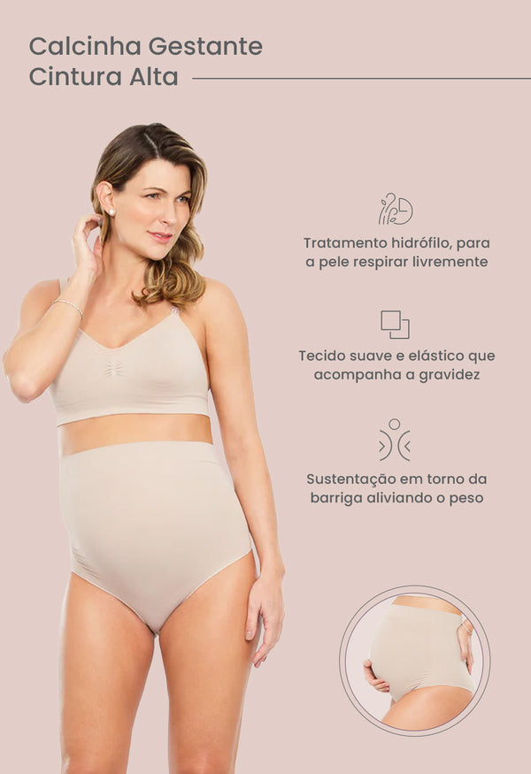 Calcinha Gestante Cintura Alta Fendi