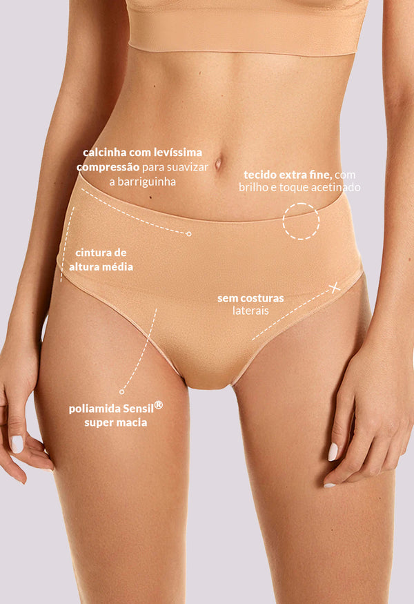 Calcinha Modeladora Tanga Afina Cintura Matte