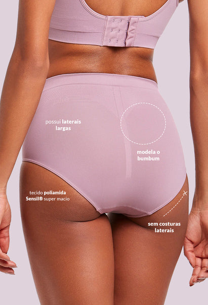 Calcinha Modeladora Cintura Alta Lilac