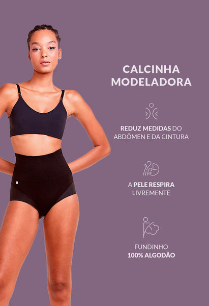Calcinha Modeladora Invisível Boxer Cintura Alta Rio Negro