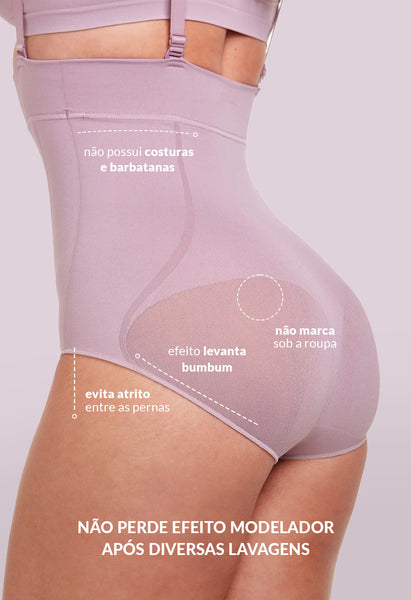Calcinha Modeladora Abdominal Levanta Bumbum Lilac