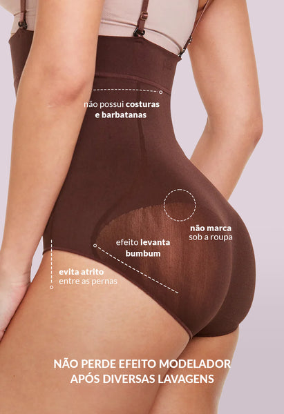 Calcinha Modeladora Abdominal Levanta Bumbum Marrom