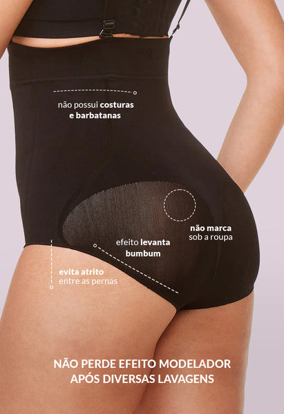 Calcinha Modeladora Abdominal Levanta Bumbum Preto