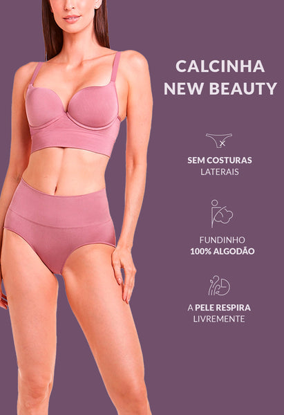 Calcinha Modeladora Leve Compressão Cintura Alta Biquíni Gloss