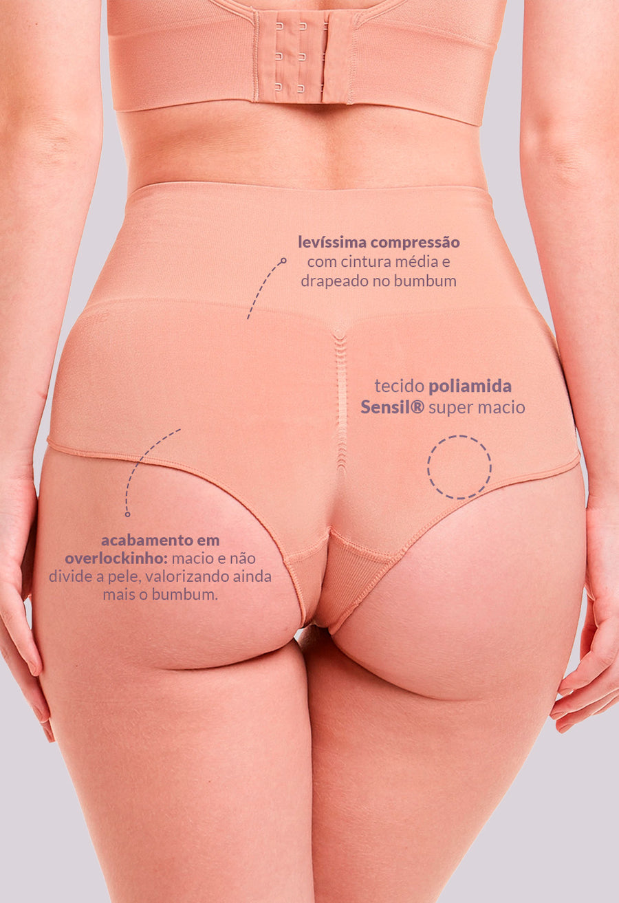 Calcinha Modeladora Cintura Alta Biquíni Afina Cintura Balm