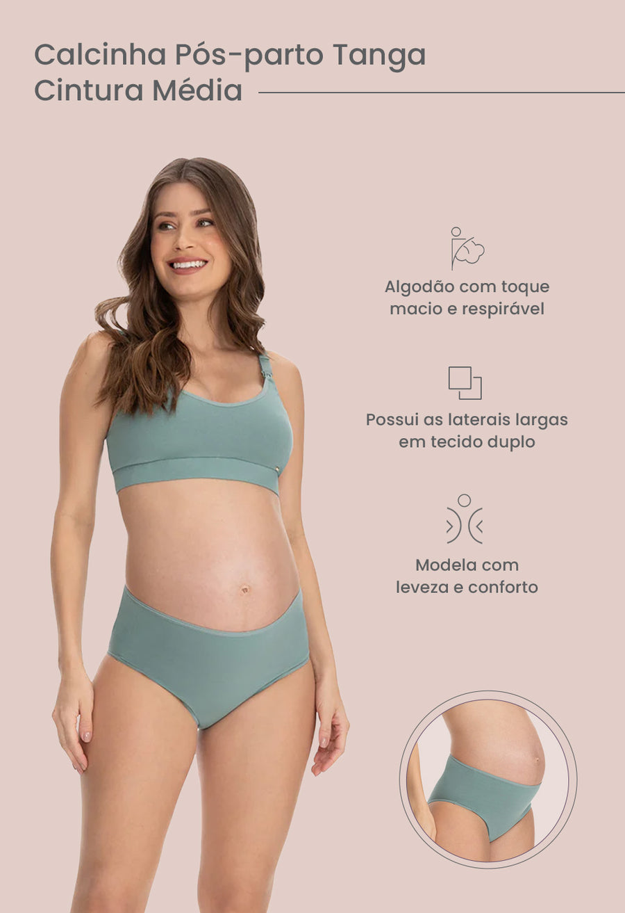 Calcinha Gestante Biquíni Menta