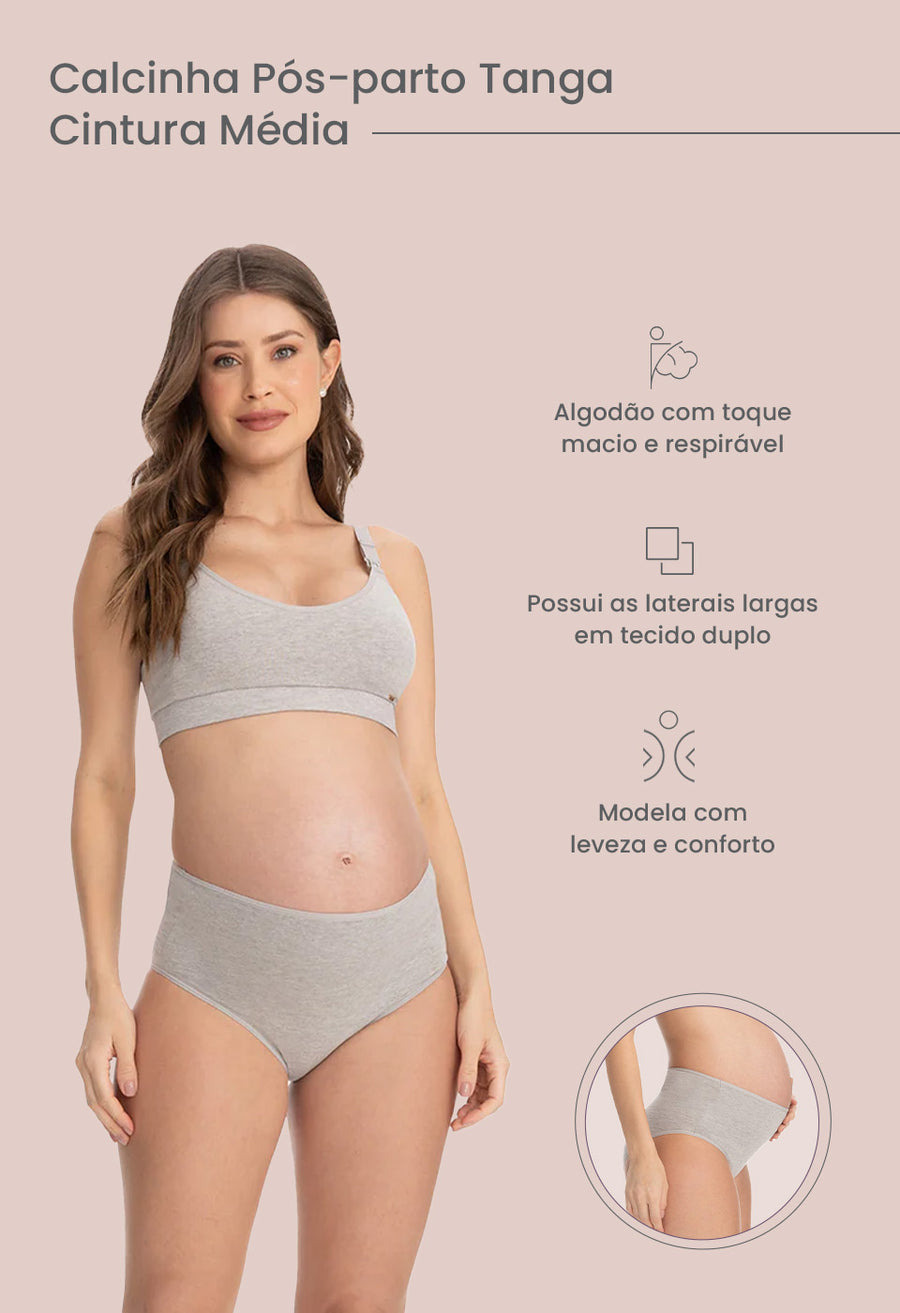 Calcinha Gestante Biquíni Mescla