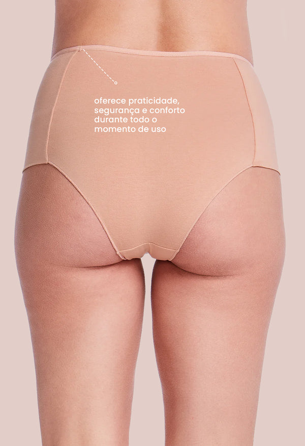 Calcinha Pós-Parto Cintura Média Linho