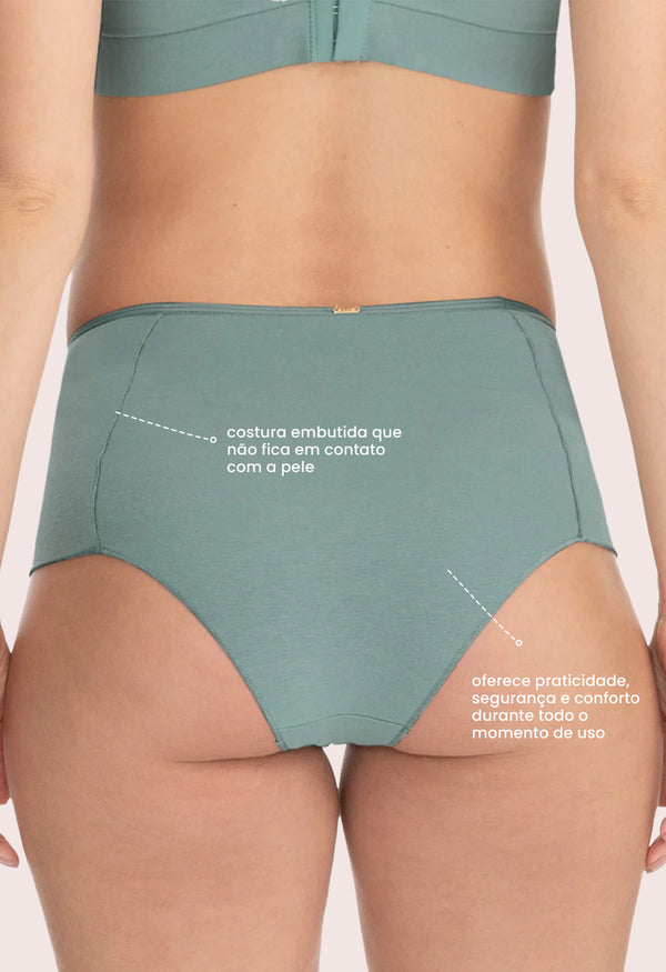 Calcinha Pós-Parto Tanga Cintura Média Menta