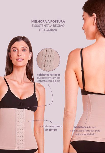 Corset Modelador Com Barbatana Tecido Duplo Base
