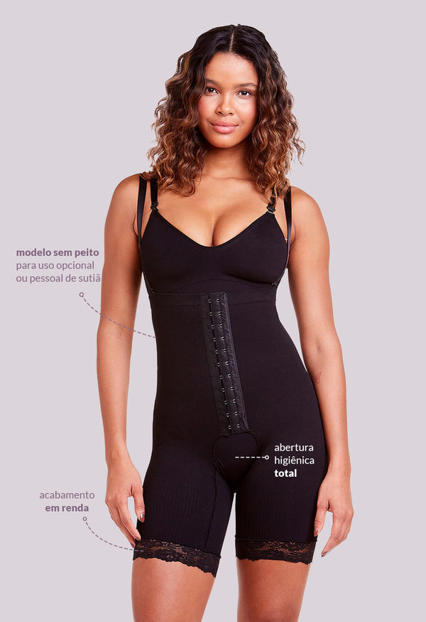 Cinta Modeladora Estética Emana Ameniza Celulite Preto