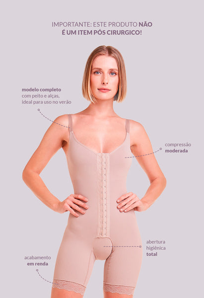 Body Macaquinho Modelador Emana Alça Larga Base