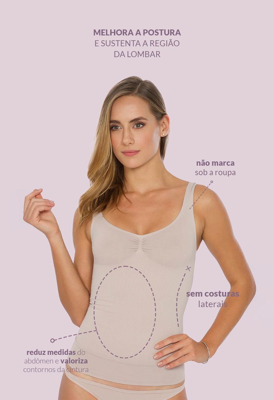 Regata Modeladora Sem Bojo Afina Cintura Base