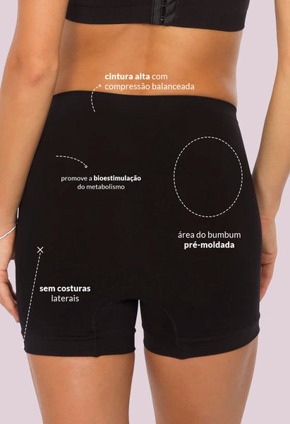 Shorts Modelador Cintura Media Emana Preto