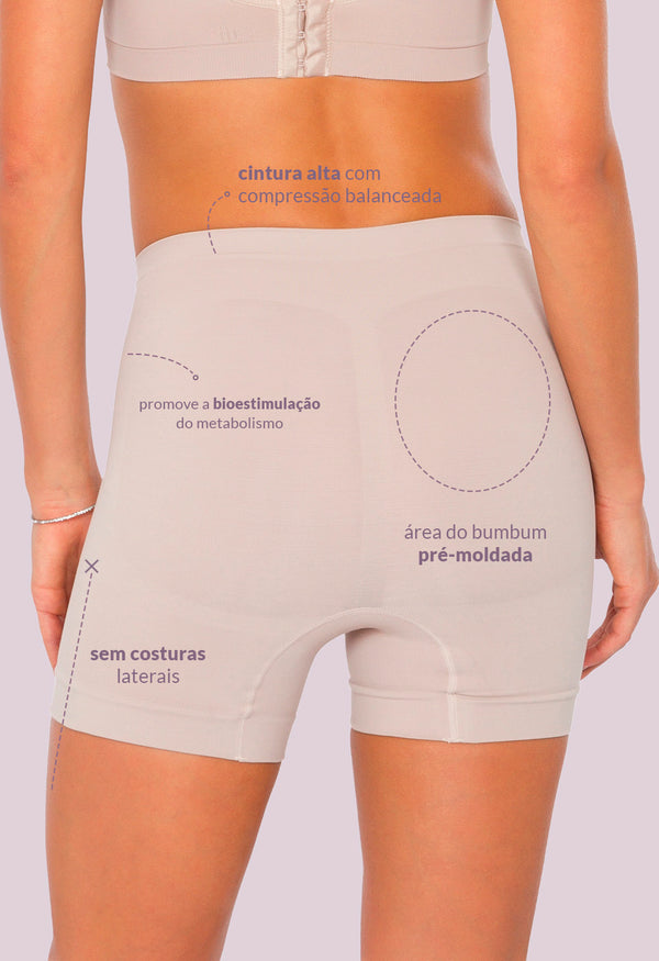 Shorts Modelador Cintura Média Emana Ameniza Celulite Base