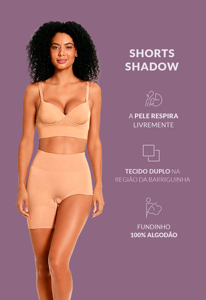 Bermuda Modeladora Leve Compressão Cintura Alta Fenda Direita Vanilla