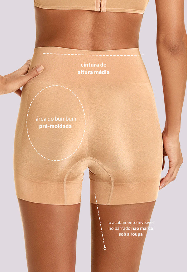 Shorts Modelador Cintura Alta Reduz Atrito Nas Coxas Matte