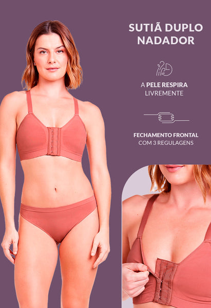 Sutiã Sustentação Nadador Abertura Frontal Bronzer