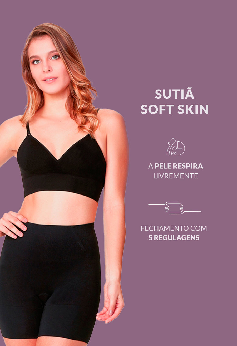 Sutiã Modelador Triangulo Com Bojo E Barbatana Valoriza Os Seios Preto