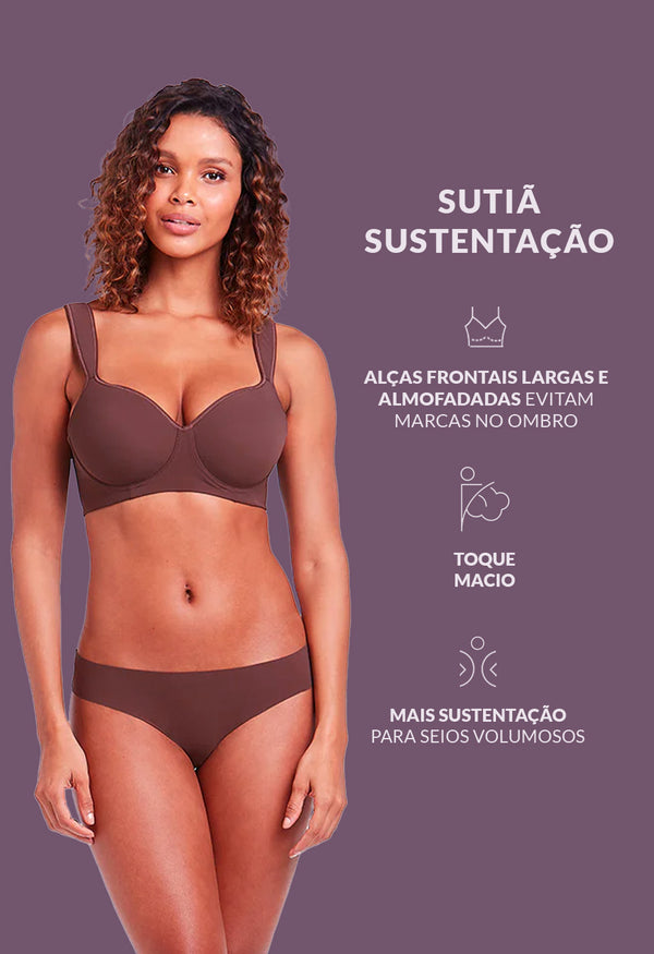 Sutiã Sustentação Com Bojo Sem Aro Andiroba