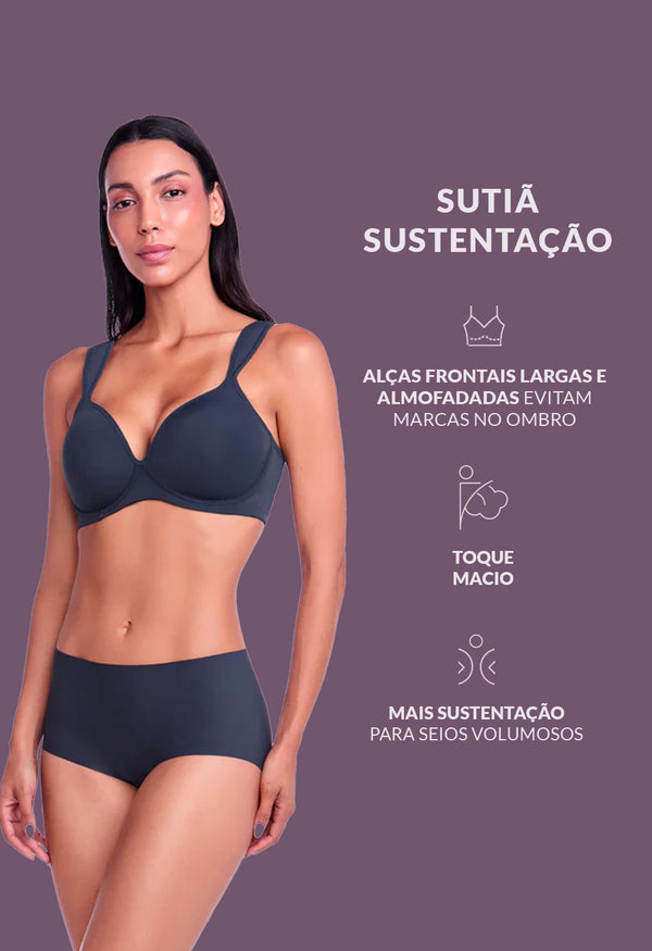 Sutiã Sustentação Com Bojo Sem Aro Banzeiro