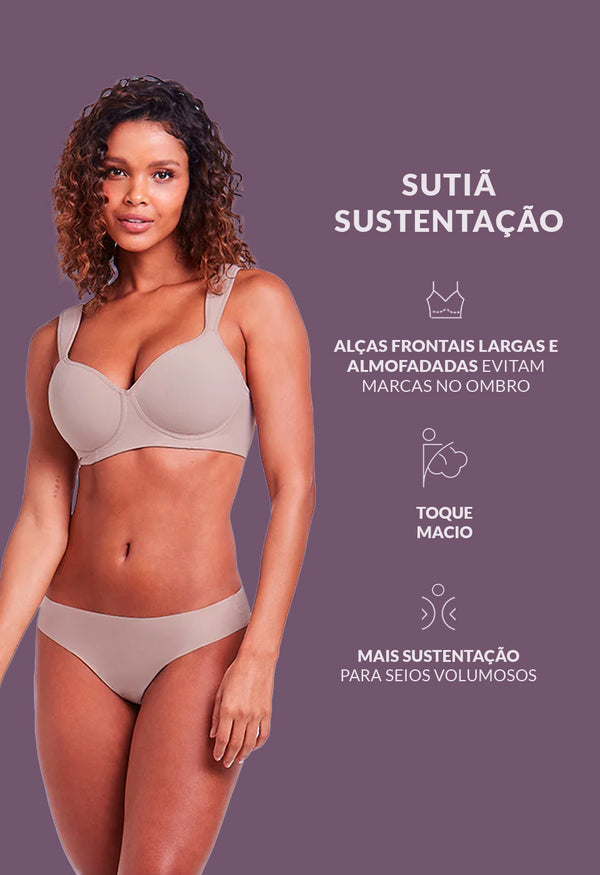 Sutiã Sustentação Com Bojo Sem Aro Cupuaçu