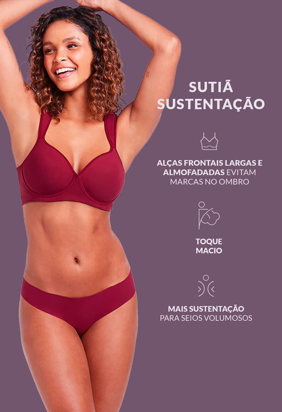 Sutiã Amazônia Sustentação Com Bojo Sem Aro Guaraná