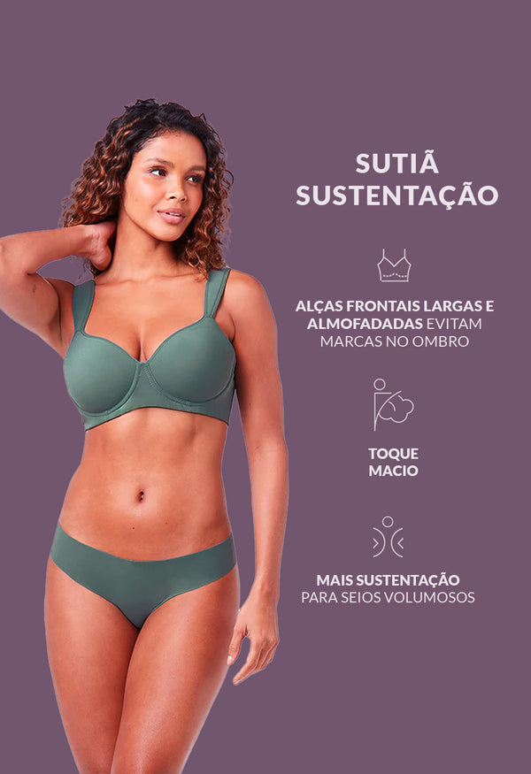 Sutiã Sustentação Com Bojo Sem Aro Vitória Régia