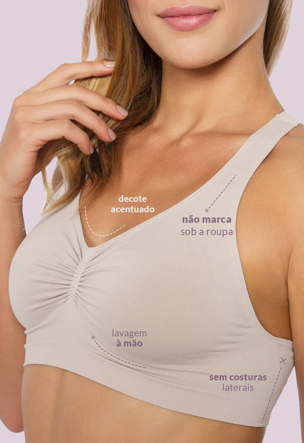 Sutiã Modelador Sustentação Nadador Sem Bojo Valoriza Os Seios Base